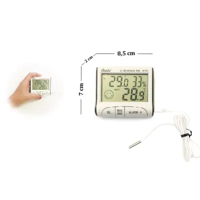DC103 Termometr-Hiqrometr (Rütubət və Temperatur Ölçən) Zondlu, Daxili/Çöl, Min/Maks – DİWU