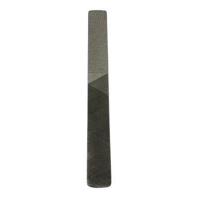 A filing tool used in the regular maintenance of horse hooves to smooth the hoof structure and remove imperfections.