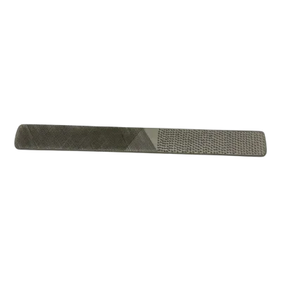 A durable steel file used to smooth out rough edges and overgrown parts on horses' hooves.