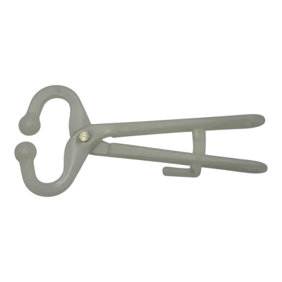 Economical plastic muzzle, farm animal management tool.