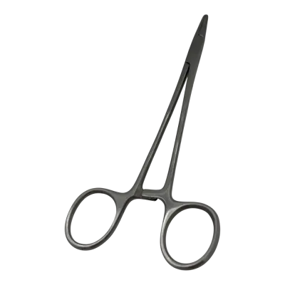  Paslanmaz çelik hemostatik pens 14 cm eğri kavisli model doku pensi