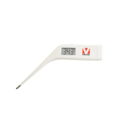 Precise digital rectal thermometer for monitoring animal body temperature.