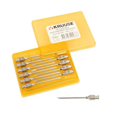KRUUSE-VET Enjektör İğnesi (14Gx1½) 2.0 x 40 mm (12 Adet)