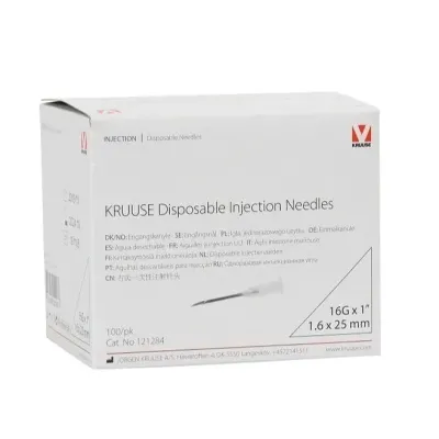 1.60x25 mm Steril Şpris İynələri 100 Ədəd – KRUUSE