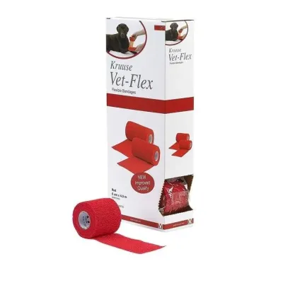 Farm & Veterinary: Vet-Flex Cohesive Bandage. 5 cm x 4.5 metre. Red ( 10'lu Paket )