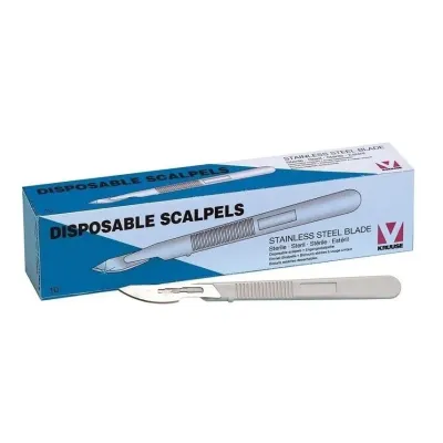 Kruuse-Vet Disposable Plastik Saplı Bistüri No:22 (10'lu Paket)