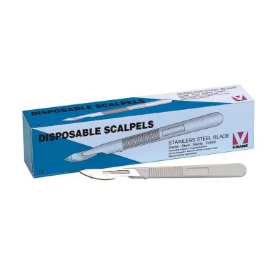Kruuse-Vet Disposable Plastik Saplı Bistüri No:22 (10'lu Paket)