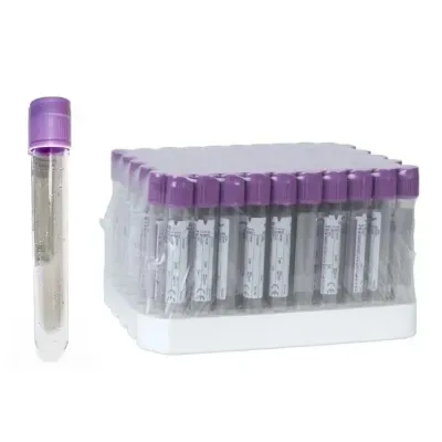 Vakuumla möhürlənmiş tüp. 10 ml. Tərkibində K3 EDTA var. Bənövşəyi qapaq (100 ədəd) – 
