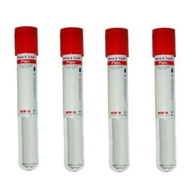 Vakumlu Tüp. 10 ml. Clot Activator. Kırmızı Kapaklı (100 Adet)