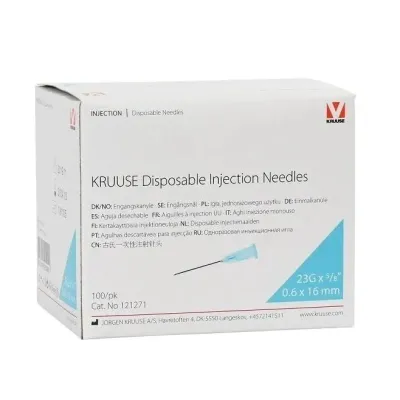Şpris İynəsi (23G x 5/8) 06x16 mm (100 ədəd) Mavi – KRUUSE