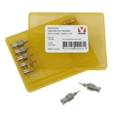 KRUUSE-VET Enjektör İğnesi (20Gx1/4) 0.9 x 6 mm (12 Adet)