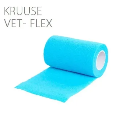 Farm & Veterinary: Kruuse Vet-Flex Cohesive Bandage. 10 cm x 4.5 metre. Blue