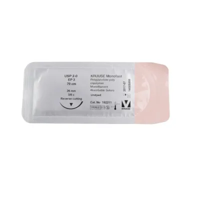 Veteriner Monofast İplik. No:2/0. 70 cm. 26 mm 3/8 Keskin İynəli. 18/pk – KRUUSE