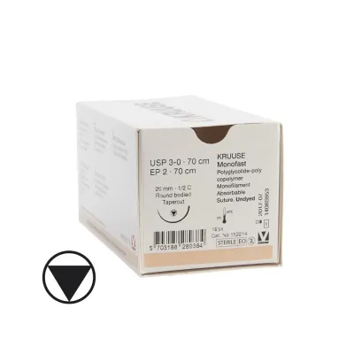 Ferma və Baytarlıq: Baytarlıq Monofast İplik. No:3/0. 70 cm. 26 mm 1/2 Yuvarlak iynəli. 18/pk
