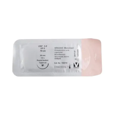 Veteriner Monofast İplik. No:3/0. 70 cm. 26 mm 1/2 Yuvarlak İynəli. 18/pk – KRUUSE