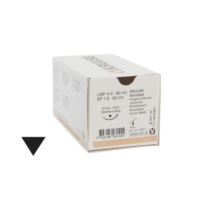 Ferma və Baytarlıq: Baytarlıq Monofast İplik. No:4/0. 90 cm. 19 mm 3/8 Keskin iynəli. 18/pk
