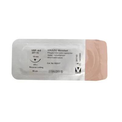 Farm & Veterinary: Veterinary Monofast Suture. No:4/0. 90 cm. 19 mm 3/8 Keskin with Needle. 18/pk