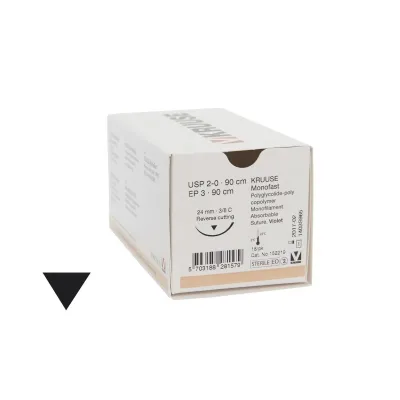 Farm & Veterinary: Veterinary Monofast Suture. No:2/0. 90 cm. 24 mm 3/8 Keskin with Needle. 18/pk