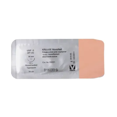 Farm & Veterinary: Veterinary Monofast Suture. No:0. 70 cm. 30 mm 1/2 Yuvarlak with Needle. 18/pk
