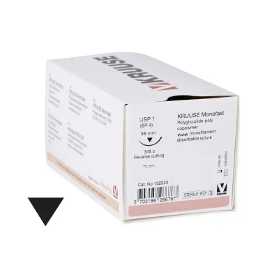 Veteriner Monofast İplik. No:1. 70 cm. 36 mm 3/8 Keskin İğneli. 18/pk
