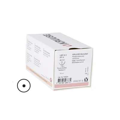 Veteriner Monofast İplik. No:2/0. 70 cm. 26 mm 1/2 Yuvarlak İğneli. 18/pk