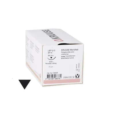 Veteriner Monofast İplik. No:2/0. 70 cm. 26 mm 3/8 Keskin İynəli. 18/pk – KRUUSE