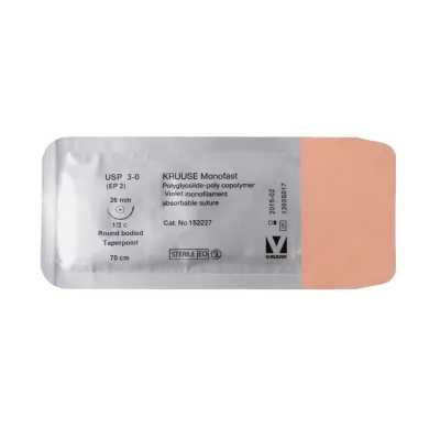 Farm & Veterinary: Veterinary Monofast Suture. No:3/0. 70 cm. 26 mm 1/2 Yuvarlak with Needle. 18/pk