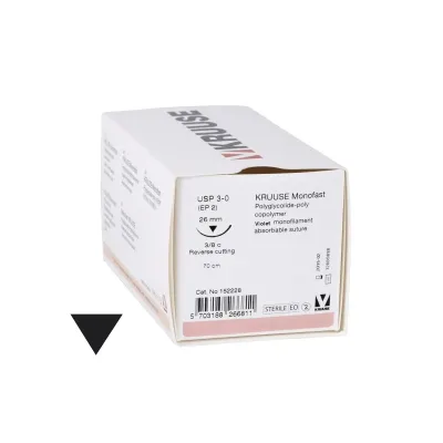 Ferma və Baytarlıq: Baytarlıq Monofast İplik. No:3/0. 70 cm. 26 mm 3/8 Keskin iynəli. 18/pk