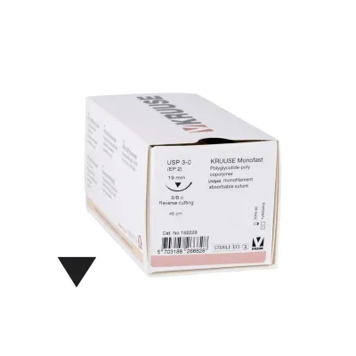 Farm & Veterinary: Veterinary Monofast Suture. No:3/0. 45 cm. 19 mm 3/8 Keskin with Needle. 18/pk