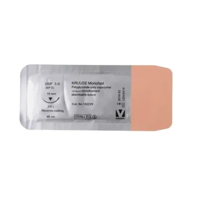 Farm & Veterinary: Veterinary Monofast Suture. No:3/0. 45 cm. 19 mm 3/8 Keskin with Needle. 18/pk