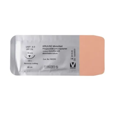 Farm & Veterinary: Veterinary Monofast Suture. No:4/0. 45 cm. 19 mm 3/8 Keskin with Needle. 18/pk