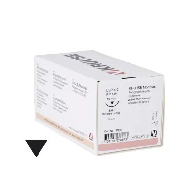 Farm & Veterinary: Veterinary Monofast Suture. No:4/0. 70 cm. 19 mm 3/8 Keskin with Needle. 18/pk