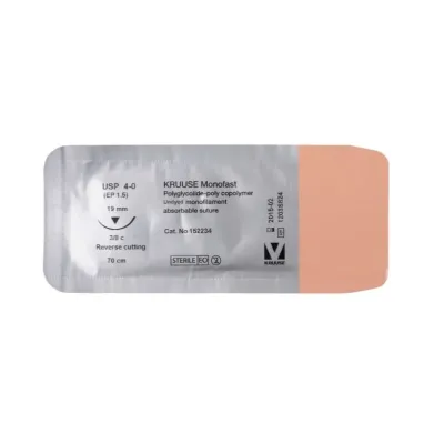 Farm & Veterinary: Veterinary Monofast Suture. No:4/0. 70 cm. 19 mm 3/8 Keskin with Needle. 18/pk