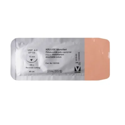 Farm & Veterinary: Veterinary Monofast Suture. No:4/0. 45 cm. 13 mm 3/8 Keskin with Needle. 18/pk