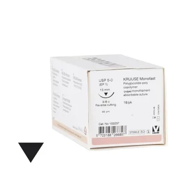 Farm & Veterinary: Veterinary Monofast Suture. No:5/0. 45 cm. 13 mm 3/8 Keskin with Needle. 18/pk