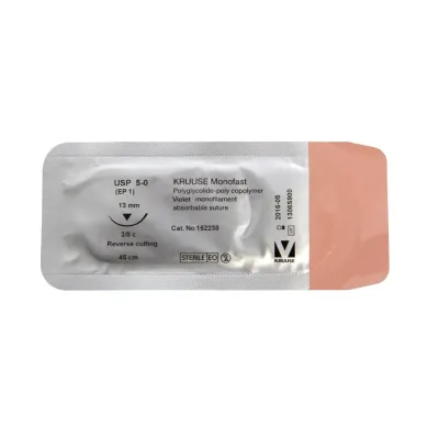 Farm & Veterinary: Veterinary Monofast Suture. No:5/0. 45 cm. 13 mm 3/8 Keskin with Needle. 18/pk