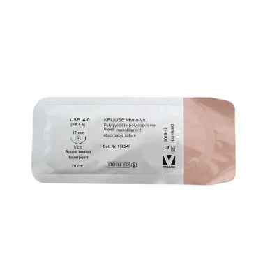 Farm & Veterinary: Veterinary Monofast Suture. No:4/0. 70 cm. 17 mm 1/2 Yuvarlak with Needle. 18/pk