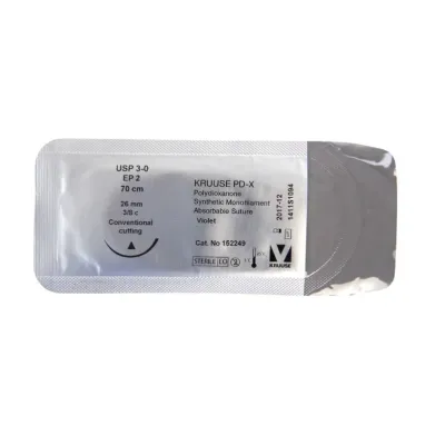 Veteriner PD-X İplik. No:3/0. 70 cm. 26 mm 3/8 Keskin İynəli. 18/pk – KRUUSE
