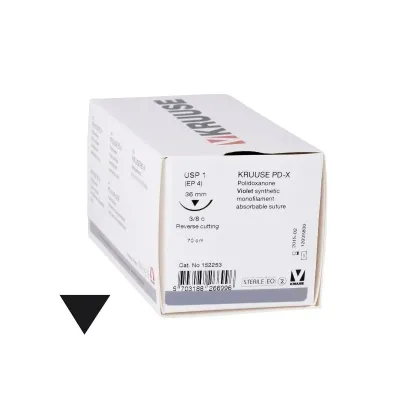 Veteriner PD-X İplik. No:1. 70 cm. 36 mm 3/8 Keskin İğneli. 18/pk