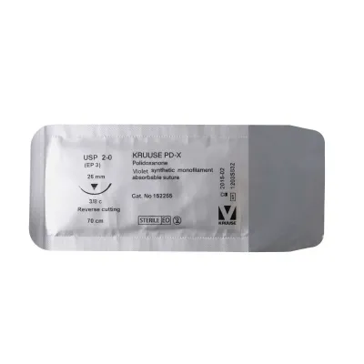 Veteriner PD-X İplik. No:2/0. 70 cm. 26 mm 3/8 Keskin İynəli. 18/pk – KRUUSE
