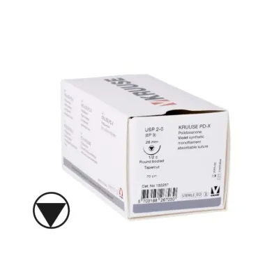 Farm & Veterinary: Veterinary PD-X Suture. No:2/0. 70 cm. 26 mm 1/2 Yuvarlak with Needle. 18/pk