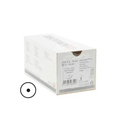 Farm & Veterinary: Veterinary PD-X Suture. No:3/0. 70 cm. 17 mm 1/2 Yuvarlak with Needle. 18/pk