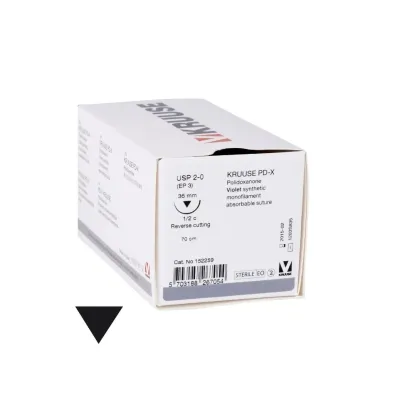 Farm & Veterinary: Veterinary PD-X Suture. No:2/0. 70 cm. 36 mm 1/2 Keskin with Needle. 18/pk