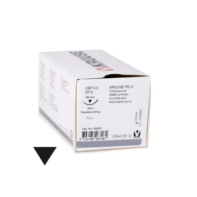 Ferma və Baytarlıq: Baytarlıq PD-X İplik. No:3/0. 70 cm. 26 mm 3/8 Keskin iynəli. 18/pk