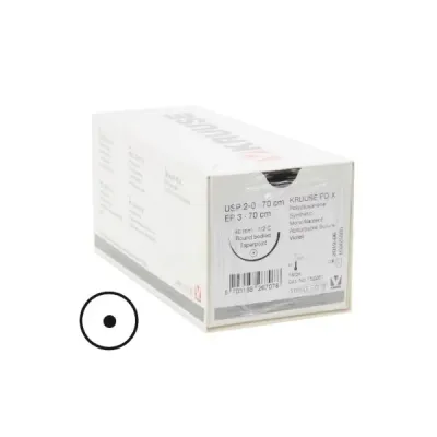 Veteriner PD-X İplik. No:2/0. 70 cm. 40 mm 1/2 Yuvarlak İğneli. 18/pk