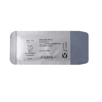 Farm & Veterinary: Veterinary PD-X Suture. No:3/0. 70 cm. 26 mm 1/2 Yuvarlak with Needle. 18/pk