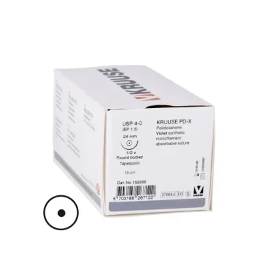 Veteriner PD-X İplik. No:4/0. 70 cm. 24 mm 1/2 Yuvarlak İğneli. 18/pk