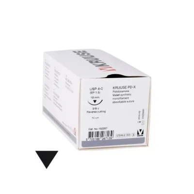 Veteriner PD-X İplik. No:4/0. 70 cm. 19 mm 3/8 Keskin İynəli. 18/pk – KRUUSE
