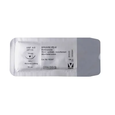 Veteriner PD-X İplik. No:4/0. 70 cm. 19 mm 3/8 Keskin İğneli. 18/pk