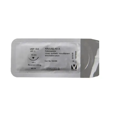 Farm & Veterinary: Veterinary PD-X Suture. No:5/0. 45 cm. 13 mm 3/8 Keskin with Needle. 18/pk